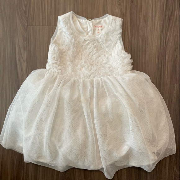 Girls Cream Rosette Tulle Dress Toddlers - Cat & Jack 4T - Picture 1 of 7